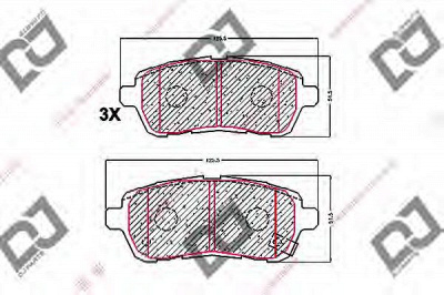 DJ PARTS bp1713 -  Комплект тормозных колодок, дисковый тормоз